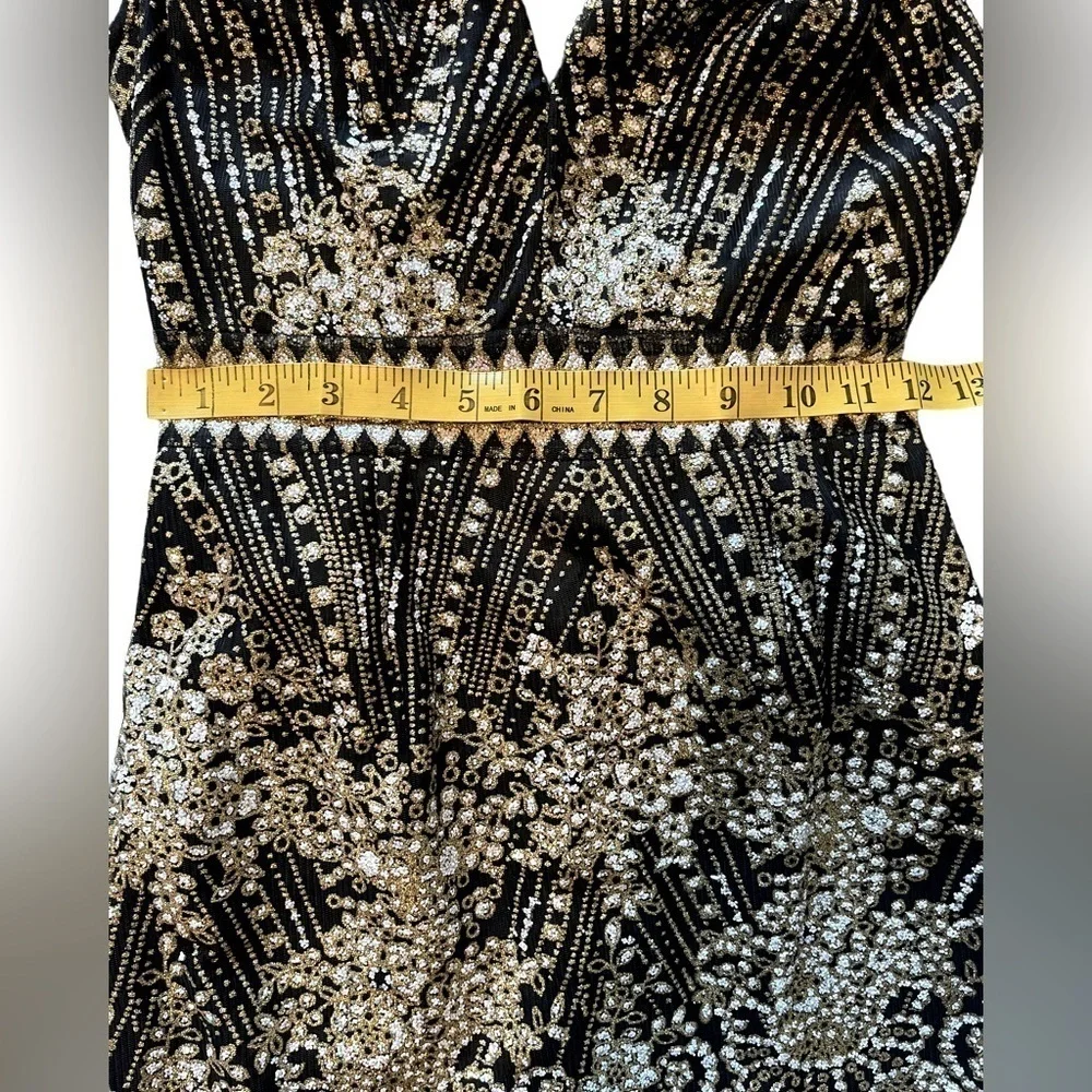 HELLO MOLLY Black& Gold Dress NWT Size XS/ US 2 - Picture 10 of 11